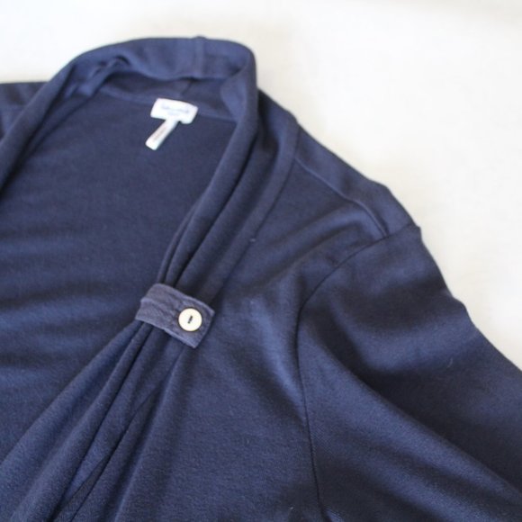 Splendid Drapey Open front Blue Open Cardigan Short Sleeve Size Medium - Picture 4 of 4